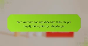 Dịch vụ chăm sóc sức khỏe tâm thần: chi phí hợp lý, hỗ trợ liên tục, chuyên gia
